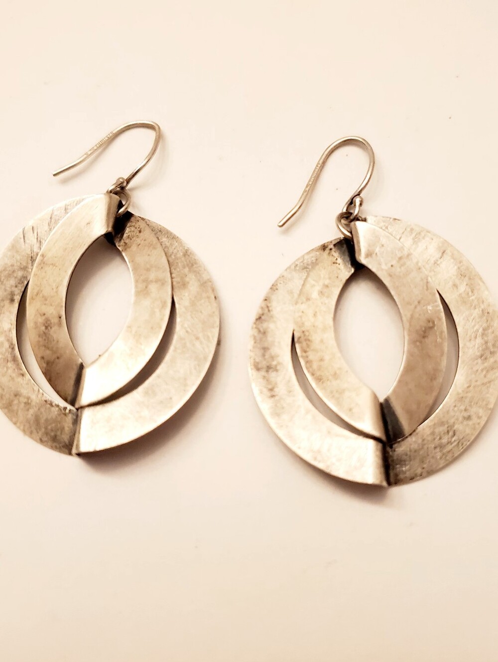 Silpada Silver .925 Women's Drop Earrings, Brushed Silver India, Marked Ear Wire